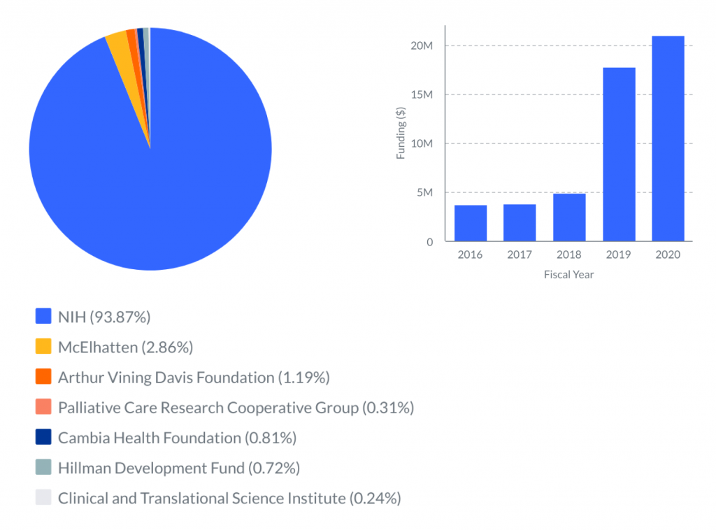 pie chart showing breakdown of funding source